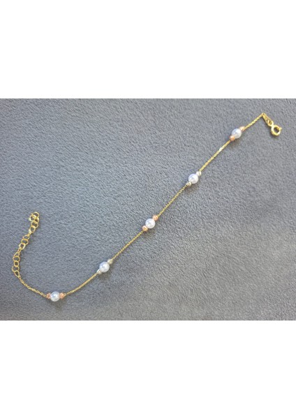 925 Ayar Papatya Silver 3 Renk Incili Dorica Bileklik Rose,gold,rodaj indirimleri