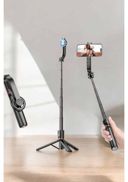 Kumandalı Tripod Telefon Tutucu Selfie Çubuğu 360 Derece Dönebilen - M068R848-K52068 modelleri