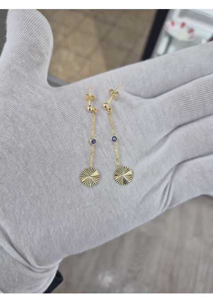 925 Ayar Papatya Silver Kristal Daire Küpe.kalemli Gözlü Top Küpe.rose.gold.rodaj fırsatları