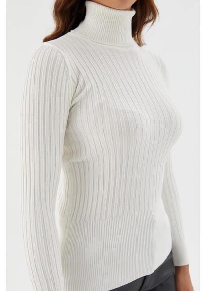 Boğazlı Fitilli Kazak Ekru modelleri