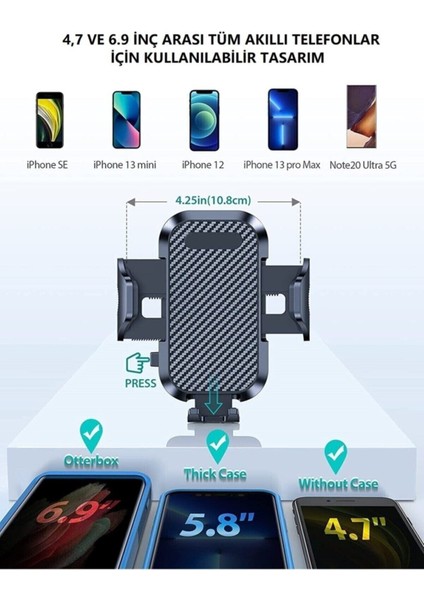 Araç Içi Ayarlanabilir Telefon Tutucu Cam ve Torpido Için Yüksek Kalite Ücret Garantili Beyaz Ç fırsatları