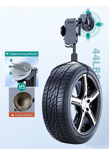 Araç Içi Ayarlanabilir Telefon Tutucu Cam ve Torpido Için Yüksek Kalite Ücret Garantili Beyaz Ç indirimleri