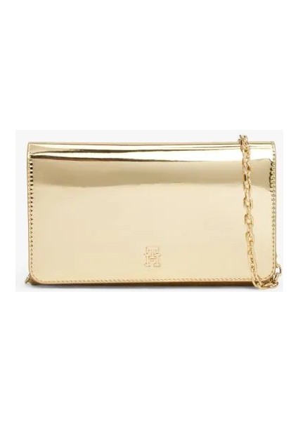 Th Icon Metalik Zincirli Kapaklı Kadın Gold Cüzdan AW0AW179590HS