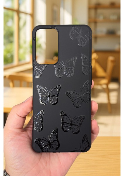 Oppo A16 Uyumlu Siyah Kelebek Desenli Silikon Darbe Emici Klasik Korumalı Rubber Kılıf fiyatları
