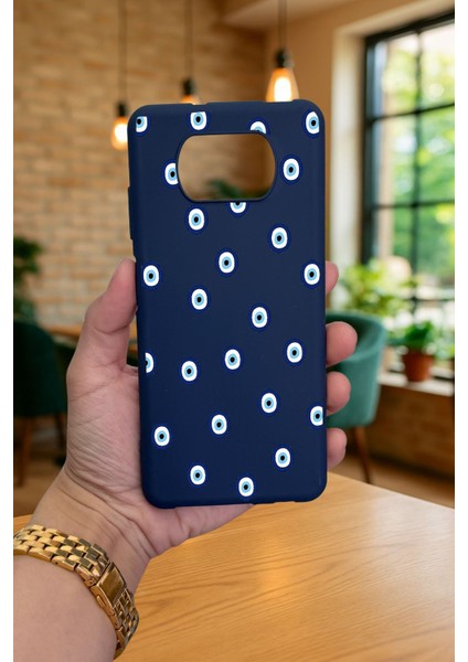 Poco X3 ve X3 Pro - Nazar Boncuk Desenli Silikon Darbe Emici Klasik Korumalı Rubber Kılıf fiyatları