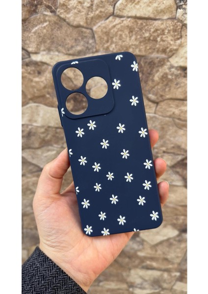 Realme C63 Uyumlu Mini Papatya Desenli Silikon Darbe Emici Klasik Korumalı Rubber Kılıf
