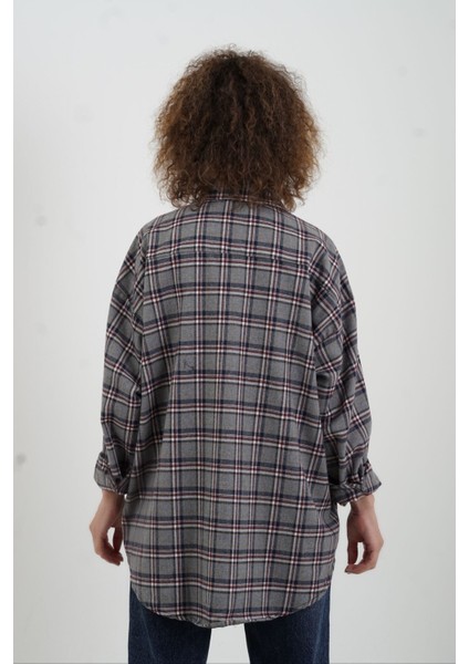 Gri Ekose Oversize Gömlek fırsatları