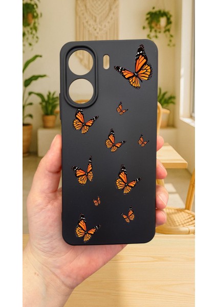 Redmi 13C-KELEBEK Desenli Lansman Kamera Korumalı Yumuşak Silikon Rubber Kılıf fiyatları