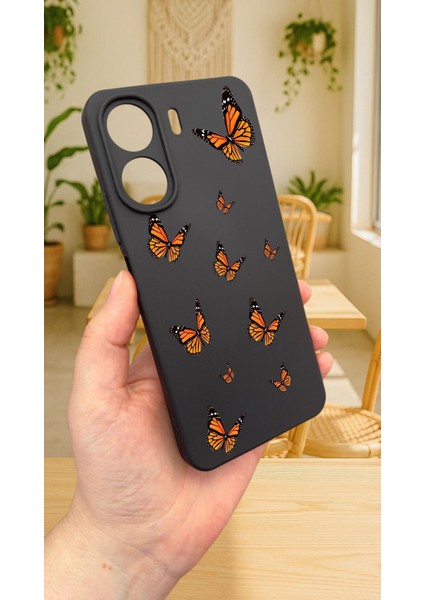 Redmi 13C-KELEBEK Desenli Lansman Kamera Korumalı Yumuşak Silikon Rubber Kılıf modelleri