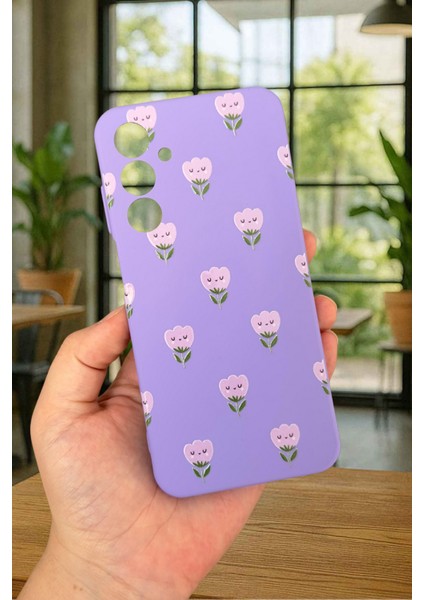 Samsung Galaxy A25 Uyumlu Mini Lale Desenli Silikon Darbe Emici Klasik Korumalı Rubber Kılıf
