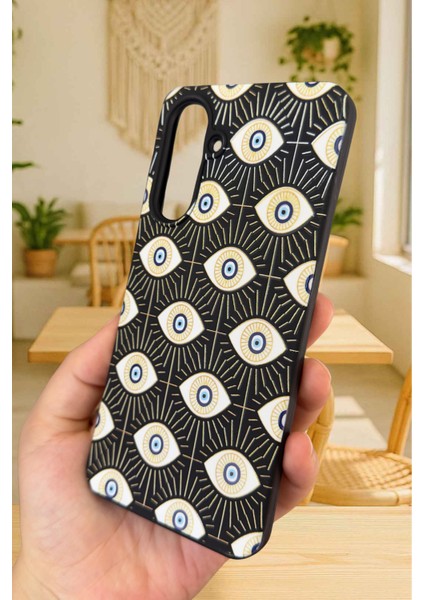 Samsung Galaxy A56 Uyumlu Evıl Eye Desenli Silikon Darbe Emici Klasik Korumalı Rubber Kılıf fırsatları