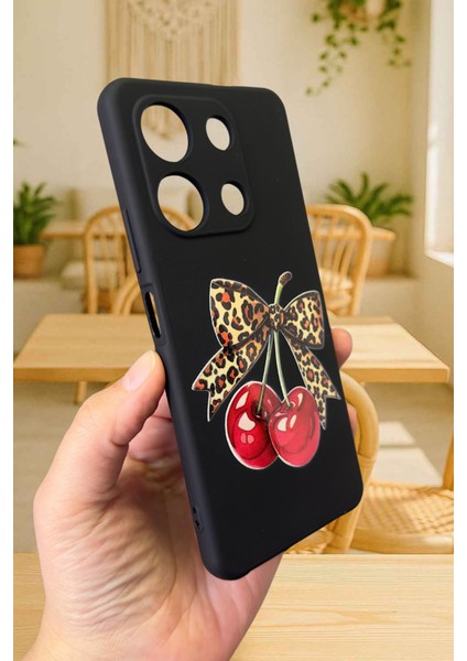 Infinix Note 30 Uyumlu Kiraz Leopar Fiyonk Desenli Silikon Darbe Emici Rubber Kılıf fırsatları
