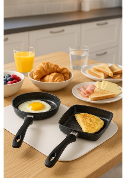 Granıt Dokum 2 Lı Mını Sos Tava Seti-Yuvarlak+Kare fiyatları