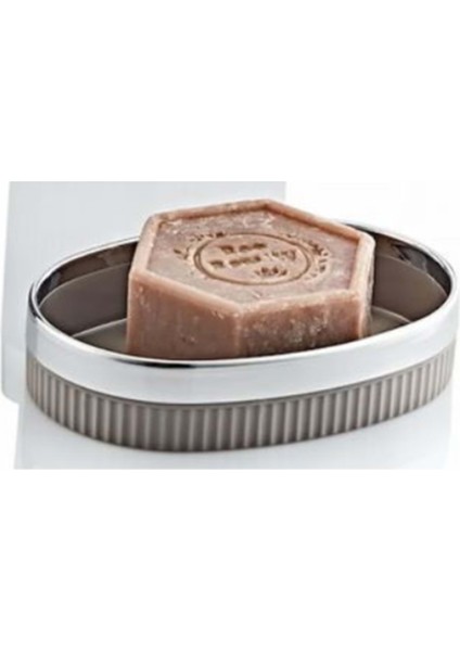 Mimoza Çizgili Krom Katı Sabunluk 1 Adet ROYALEKS-Y-876