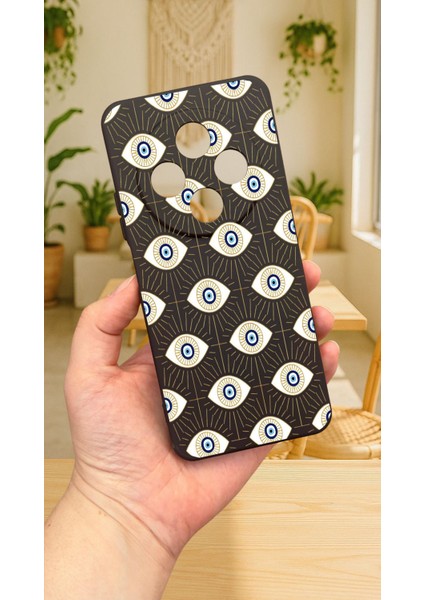 Redmi 14C - Evıl Eye Desenli Silikon Darbe Emici Klasik Korumalı Rubber Kılıf