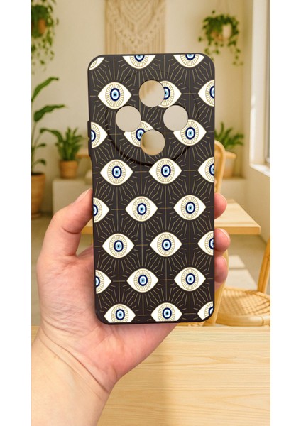 Redmi 14C - Evıl Eye Desenli Silikon Darbe Emici Klasik Korumalı Rubber Kılıf fiyatları