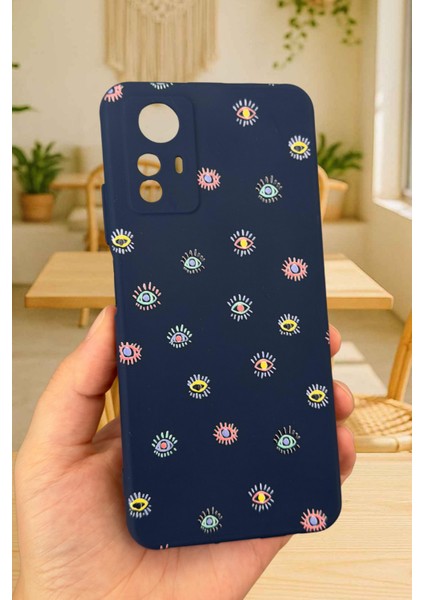Redmi Note 12S - Mini Evıl Eye Desenli Silikon Darbe Emici Klasik Korumalı Rubber Kılıf fiyatları