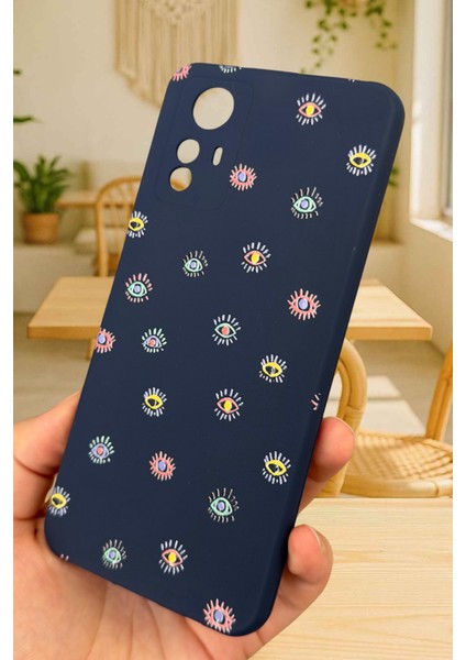 Redmi Note 12S - Mini Evıl Eye Desenli Silikon Darbe Emici Klasik Korumalı Rubber Kılıf modelleri