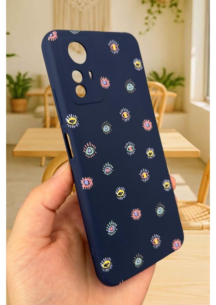 Redmi Note 12S - Mini Evıl Eye Desenli Silikon Darbe Emici Klasik Korumalı Rubber Kılıf fırsatları