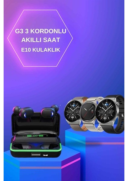Yeni Nesil Akıllı Saat ve Bluetooth Kulaklık Titreşim Bildirimleri Uyku Takibi - N035J980-M9103