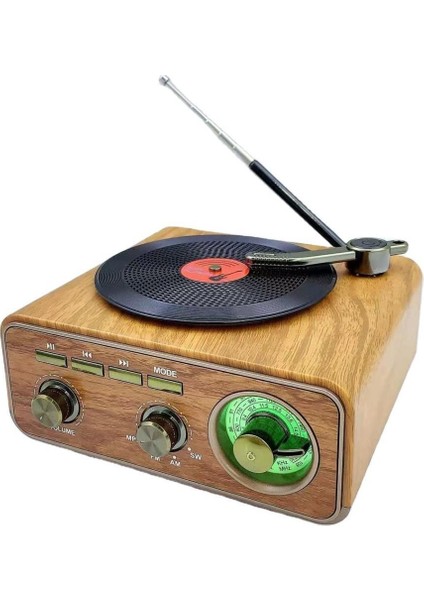 SP-424 Usb-Sd-Fm-Bluetooth Destekli Şarjlı Nostaljik Retro Radyo - Açık Kahverengi