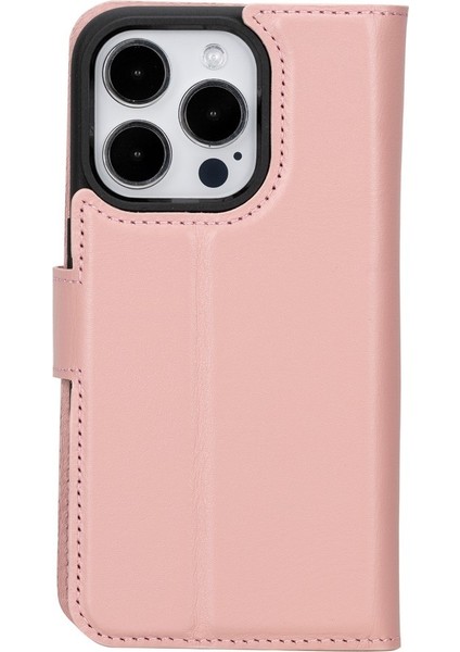 Apple iPhone 15 Pro Uyumlu Deri Cüzdanlı Kılıf Mwwn Nu2 Pembe indirimleri