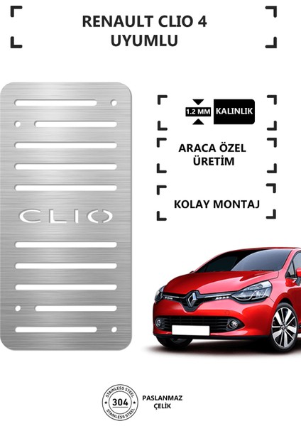 Renault Clıo 4 Ayak Dinlendirme Pedalı Krom Ayak Dayama Pedalı