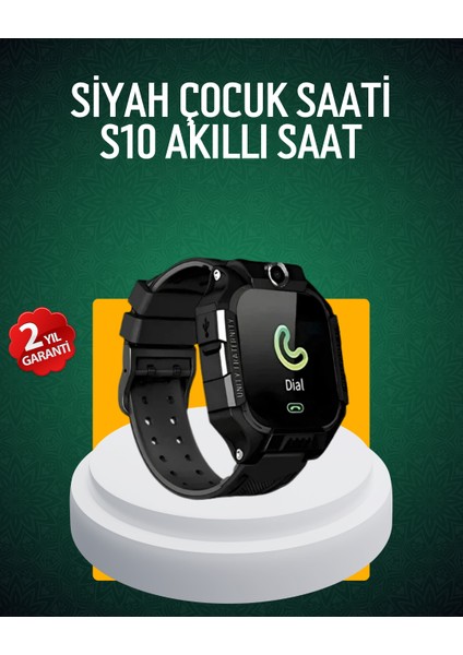 S10 Siyah Çocuk Takip Saati Güvenli Alan Uyarısı ve Sesli Mesaj - N959J026-M89959