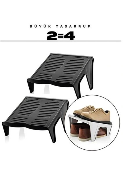 2'li Ayakkabı Düzenleyici Twin Set – Çift Katlı Tasarım | Dolap İçi Alan Tasarrufu | Kaymaz Yüzey fiyatları