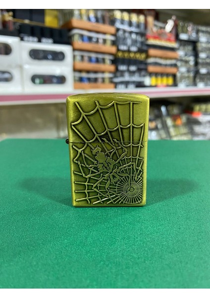 Örümcek Ağı Figürlü Benzinli Çakmak