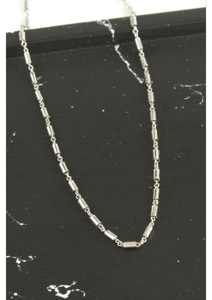 Silindir Zincir Çelik Kolye 45 cm