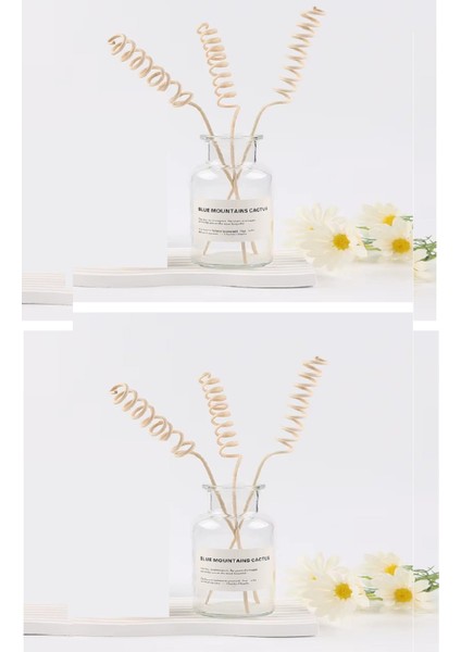 3 Tek Adet 3 Model Aromaterapi Koku Dağıtıcı Rattan Şişe Ahşap Difüzör Çubuk (Spiral-Yaprak-Dalgalı) modelleri
