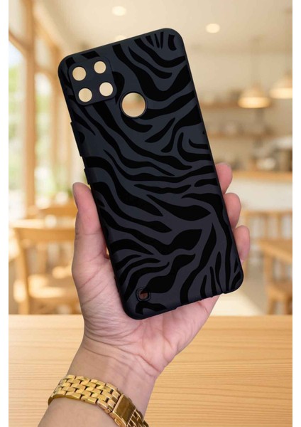 Realme C21Y ve C25Y -Zebra Desenli Silikon Darbe Emici Klasik Korumalı Rubber Kılıf
