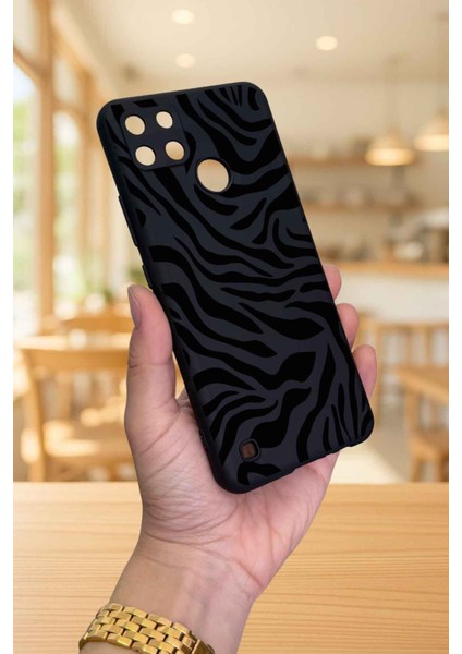 Realme C21Y ve C25Y -Zebra Desenli Silikon Darbe Emici Klasik Korumalı Rubber Kılıf modelleri