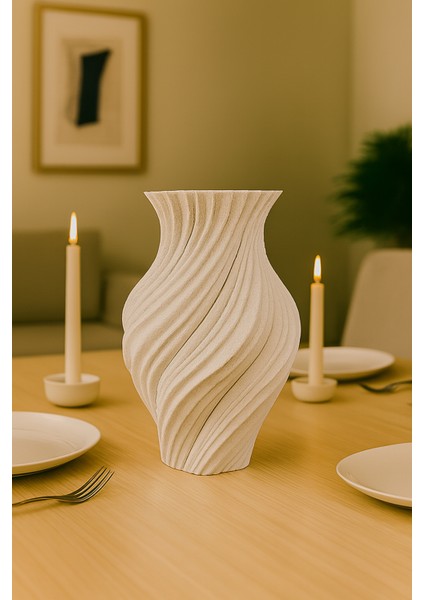 Spiral Tasarımlı Dekoratif Vazo – Modern Minimalist Ev Aksesuarı (Çiçekler Dahil Değildir) indirimleri