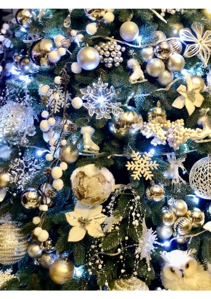 1 Adet Karlı Lüks Yılbaşı Ağacı Ithal Süs 11,5 cm indirimleri