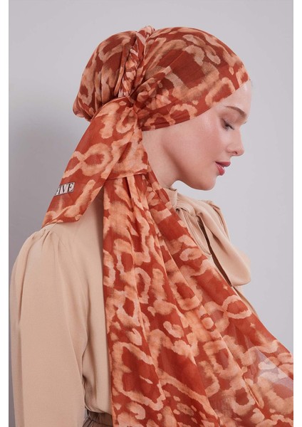 Somon Leopar Desen Vivian Şal