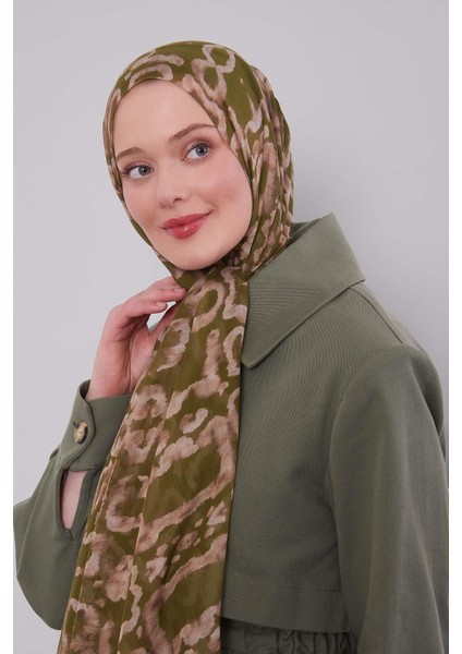 Çimen Yeşili Leopar Desen Vivian Şal fiyatları