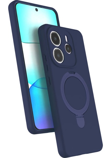 Redmi Note 14 4g Uyumlu Içi Kadife Stand Olabilen Halka Yüzüklü Kılıf