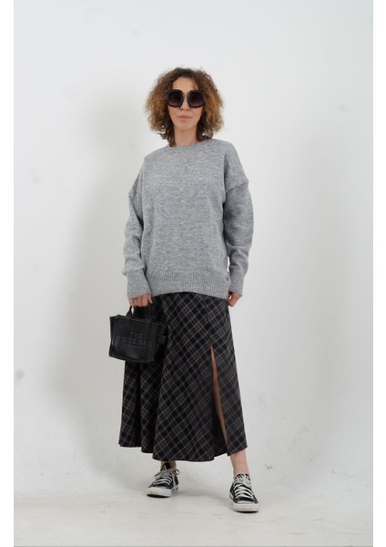 Gri Melanj Best Bisiklet Yaka Kazak fiyatları