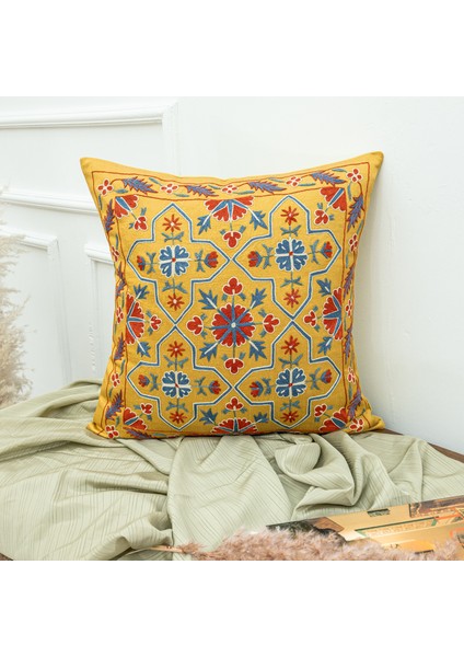 Ravina Çiçek Desenli Suzani Kırlent 50X50 cm fiyatları