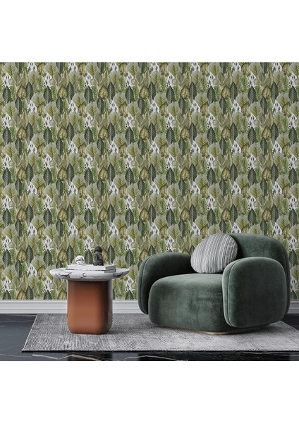 Açık Yeşil Yapraklar Tek Parça Duvar Kağıdı -Isı ve Ses Yalıtımı Yırtılmaz fiyatları