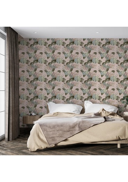 Pembe Lavanta Çiçekler Desenli Duvar Kağıdı -Isı ve Ses Yalıtımı Yırtılmaz fiyatları