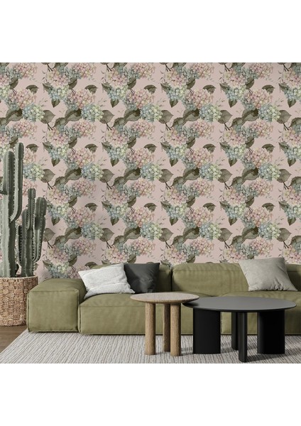Pembe Lavanta Çiçekler Desenli Duvar Kağıdı -Isı ve Ses Yalıtımı Yırtılmaz modelleri