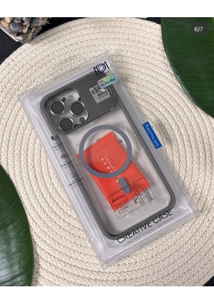 İPHONE15 Pro Max Uyumlu Magsafe Destekli Şeffaf Kenarları Titanyum Korumalı Kılıf (Kamera Koruyucuhediyeli)