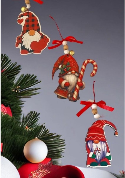 Boncuklu 3 Lü Yılbaşı Süsü Cuceler