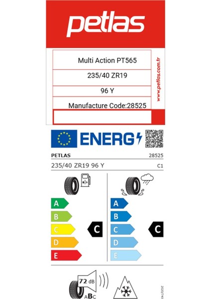 235/40 ZR19 Tl 96Y Reınf. Multı Actıon PT565 Oto 4 Mevsim Lastiği (Üretim TARIHI:2025) fiyatları
