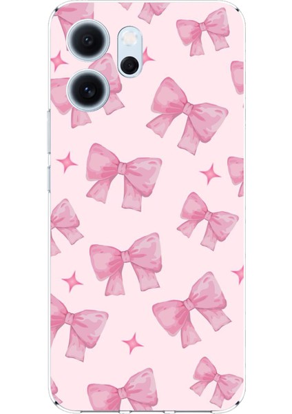 Oppo Reno 14F Uyumlu Pembe Fiyonklar Baskılı Silikon Kılıf