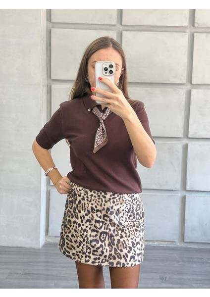 Leopar Şort Etek modelleri