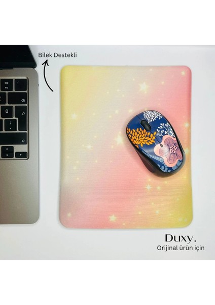 Renkli Bilek Destekli Mouse Pad, Kaymaz Taban, Ev Ofis ve Oyun Için Rahat ve Yumuşak Mousepad